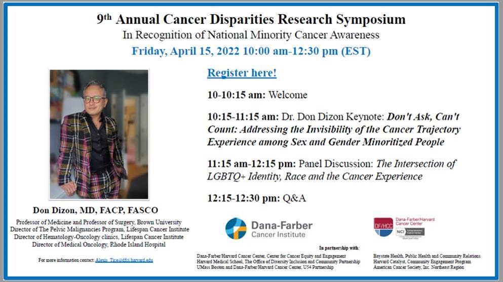 9th Annual Cancer Disparities Research Symposium Flyer
