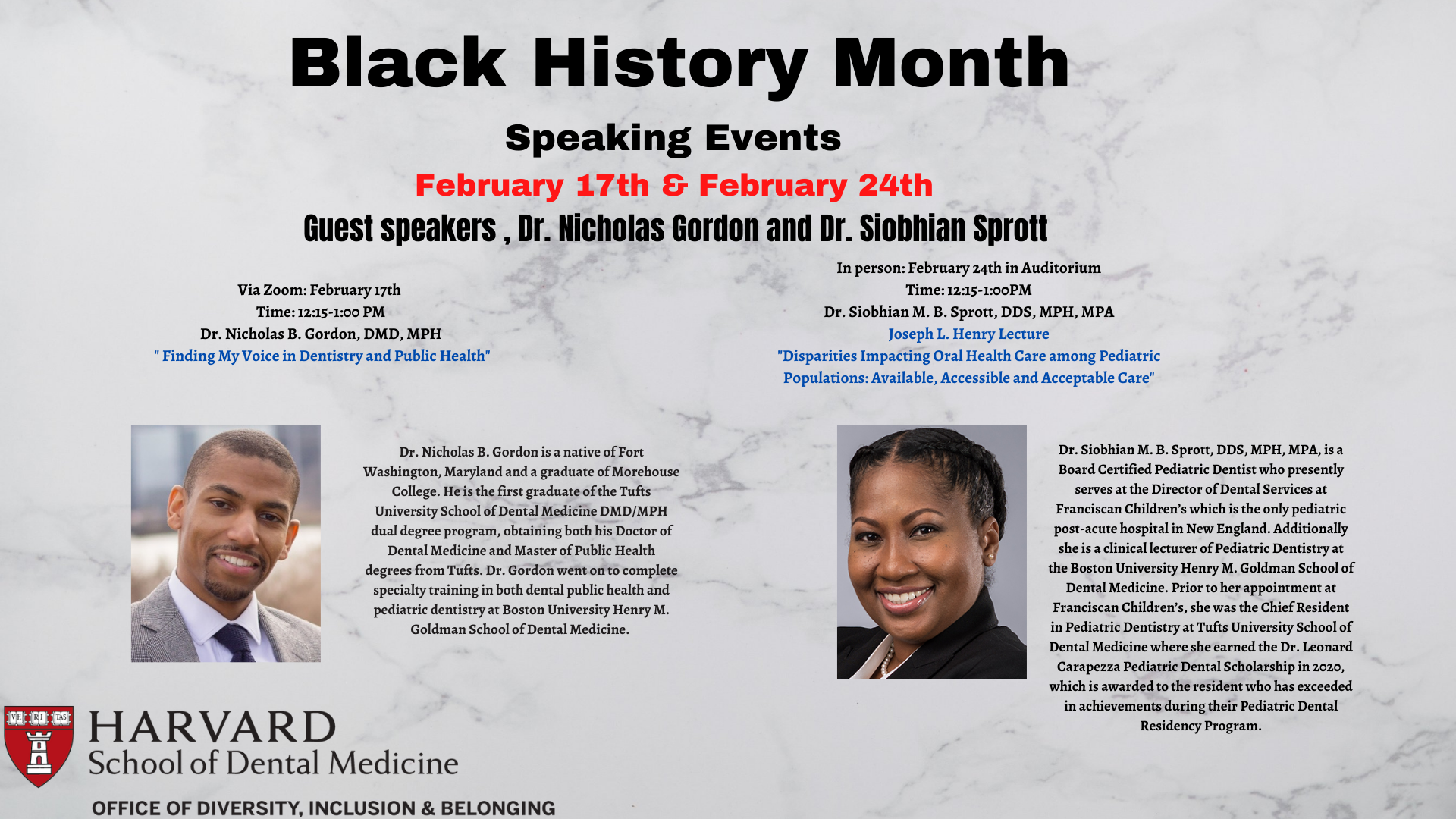 Black History Month HSDM Lecture Flyer